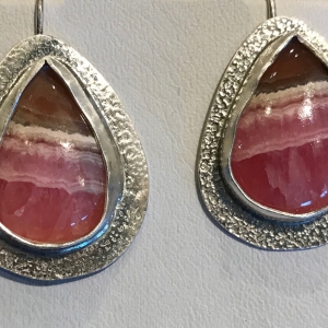 Honey Rhodochrosite Teardrop Earrings