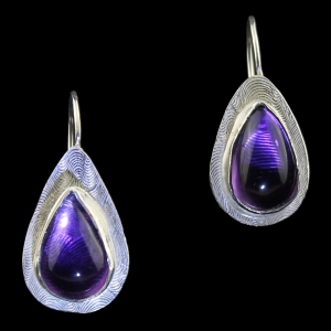 Purple Teardrops Earrings