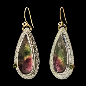 Watermelon Tourmaline Earrings