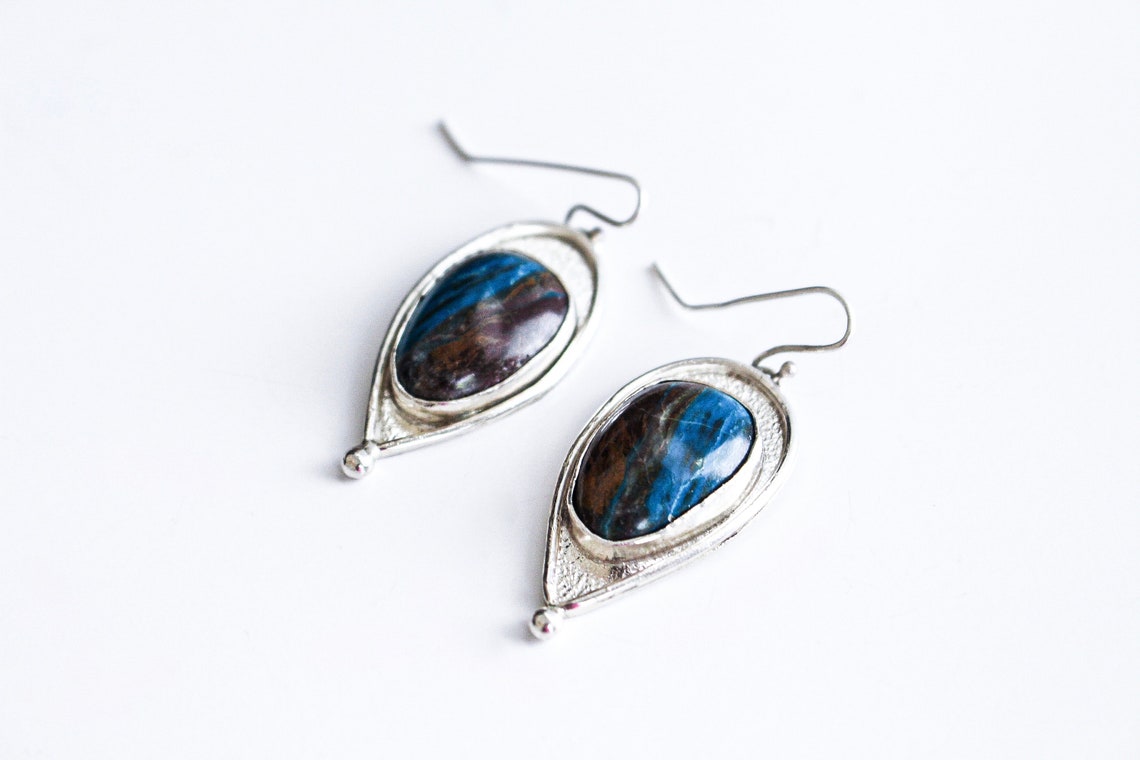 Brown and Turquoise Opal Earrings