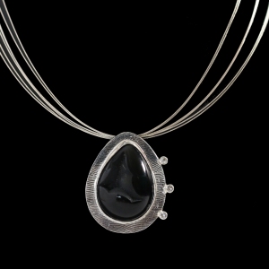 Black Onyx Drusy Pendant
