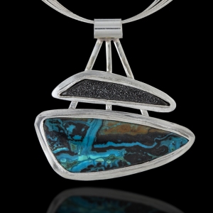 Chrysocolla and Titanium Drusy