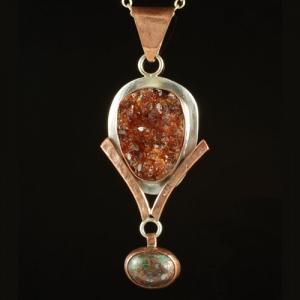 Citrine Druzy with Chrysocolla