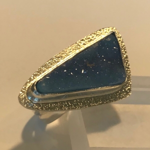 Blue Drusy Ring