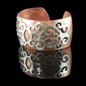 Copper-Silver Applique Cuff