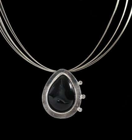 Black Onyx Drusy Pendant by Suzanne Brown